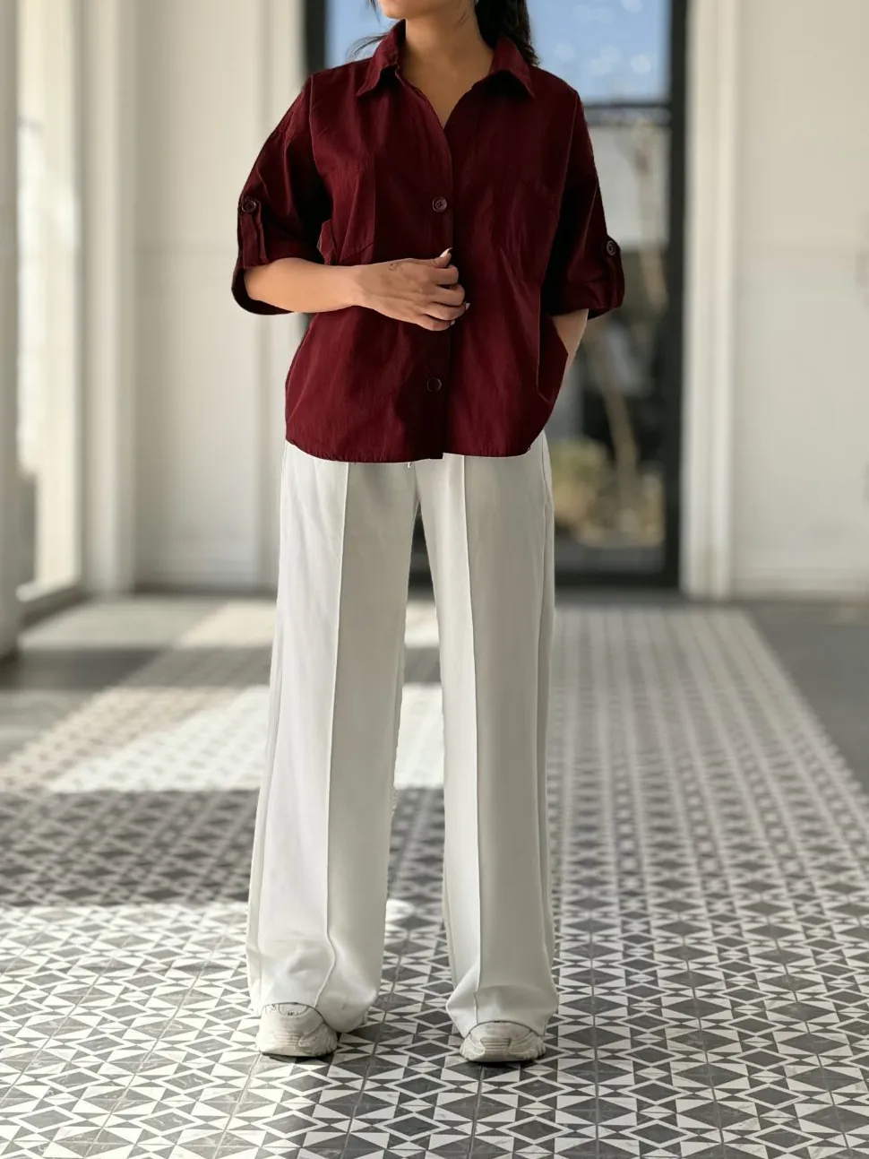 شومیز لینن باکسی