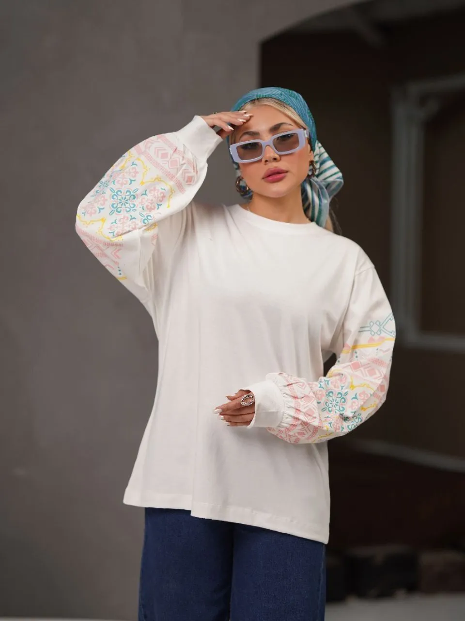 بلوز آستين چاپی نخ و پنبه 2