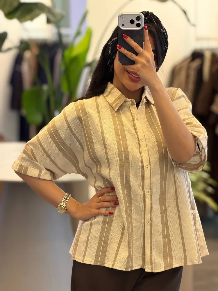 شومیز لینن بغل دکمه 7