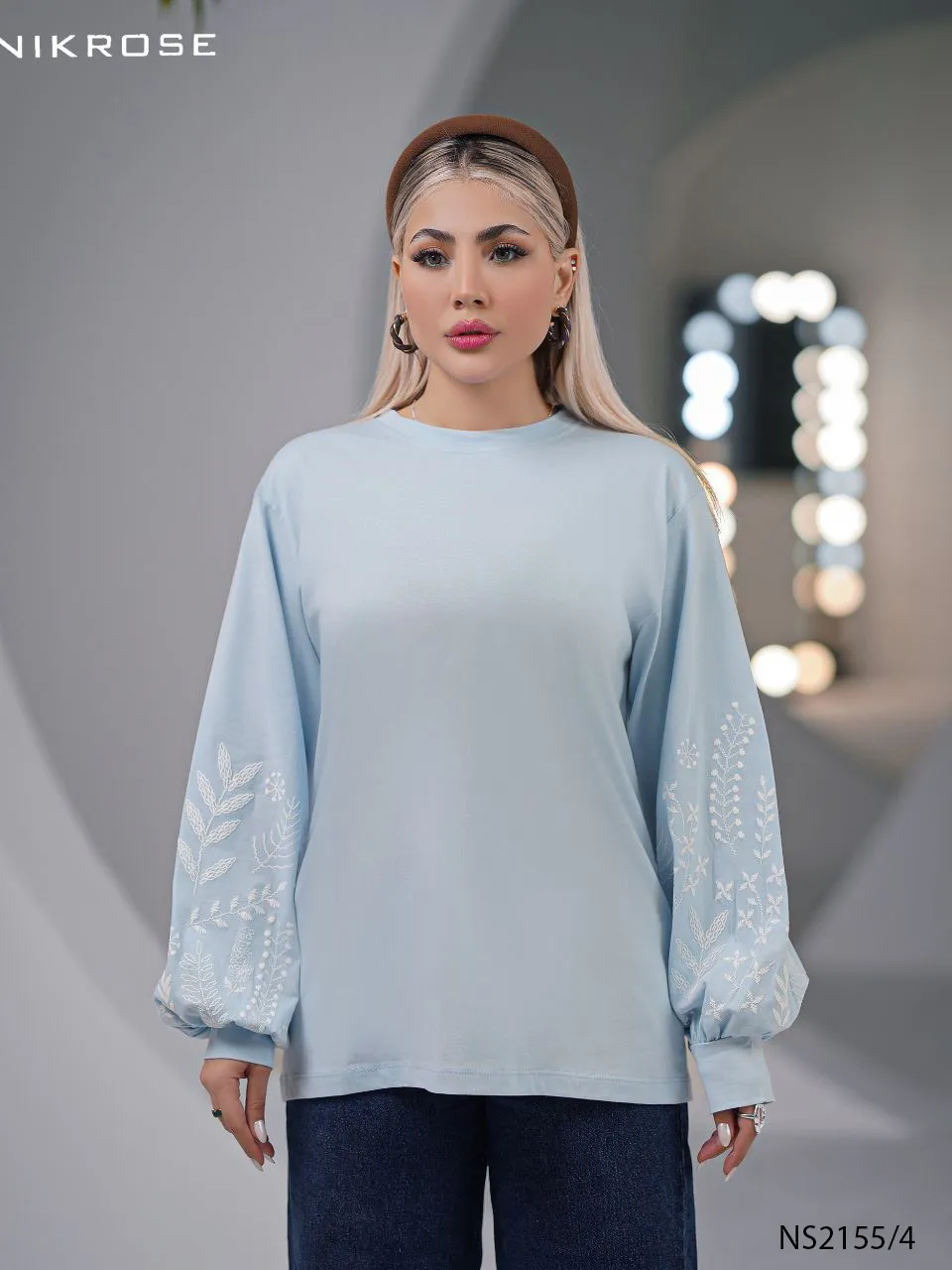 بلوز آستين چاپی نخ و پنبه