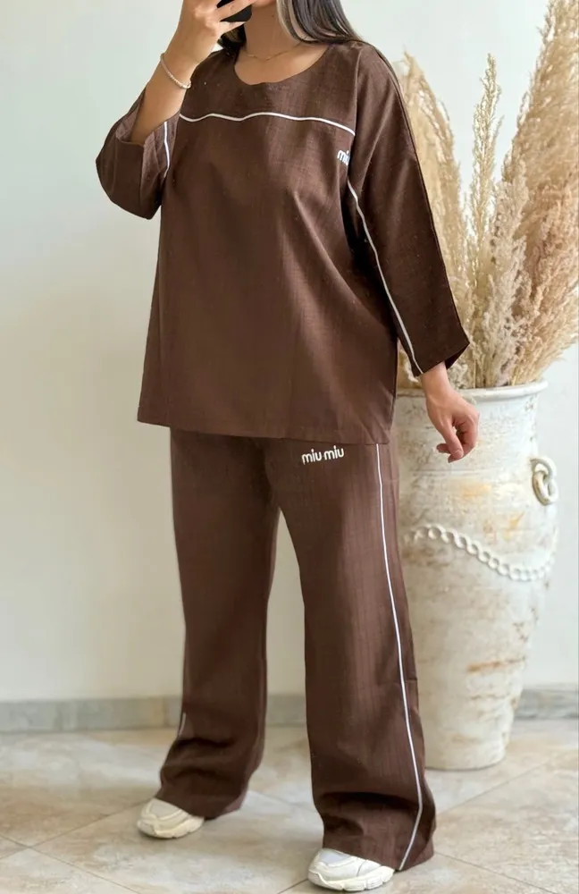 شومیز و شلوار ست مغزی دوزی 5