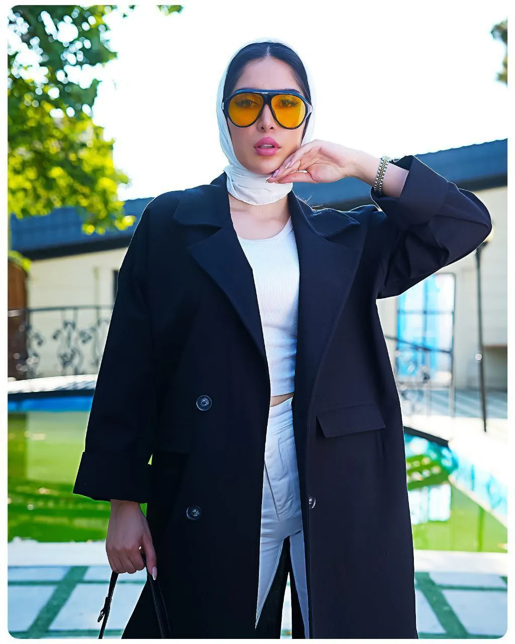 مانتو لنین یقه انگلیسی