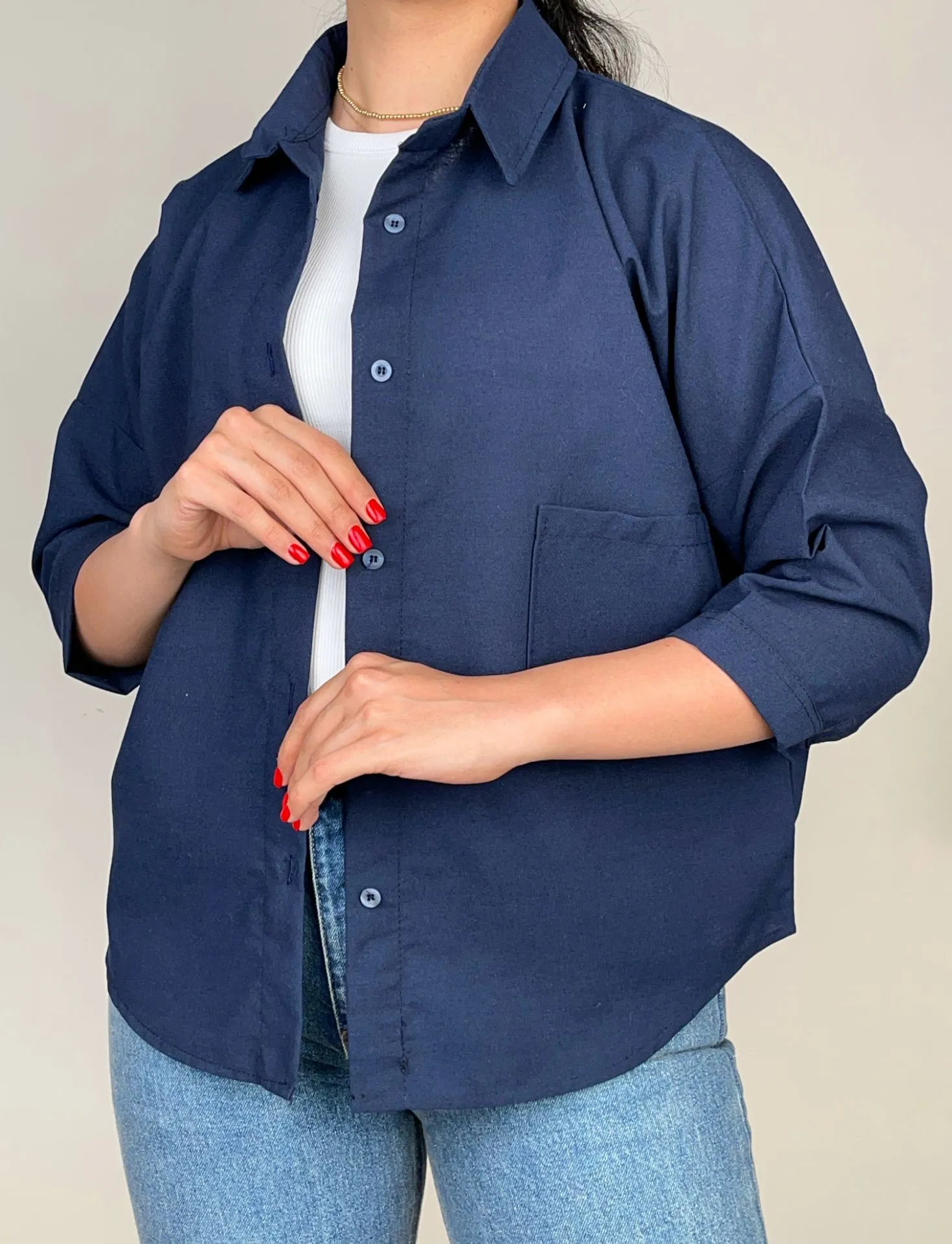 شومیز باکسی تک جیب 7