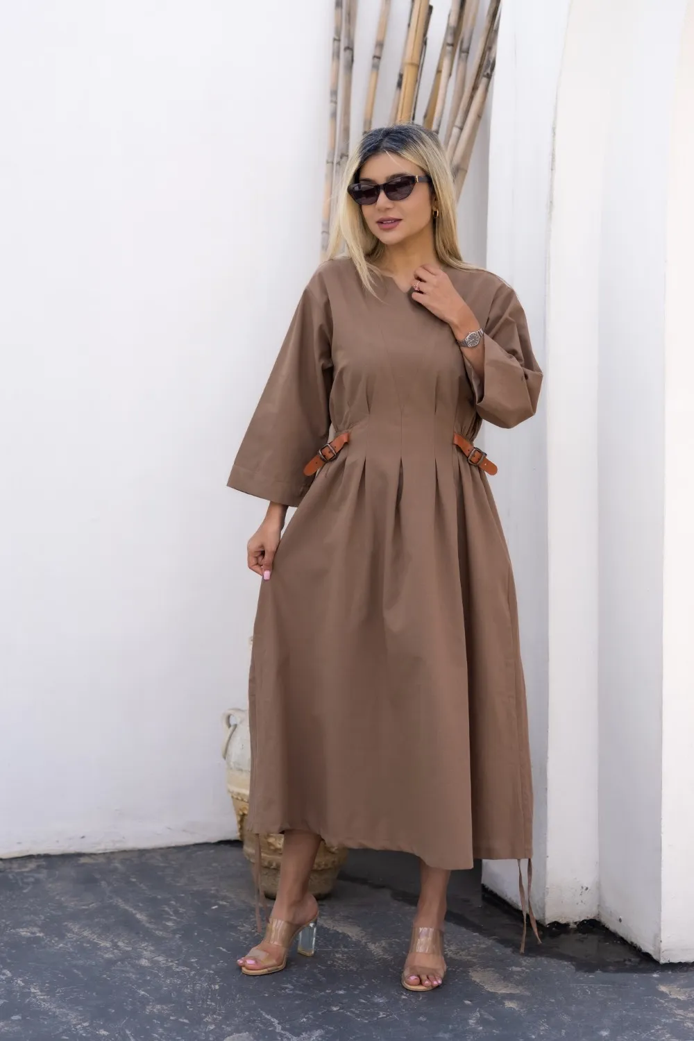 کفتان بغل چرم لینن 2
