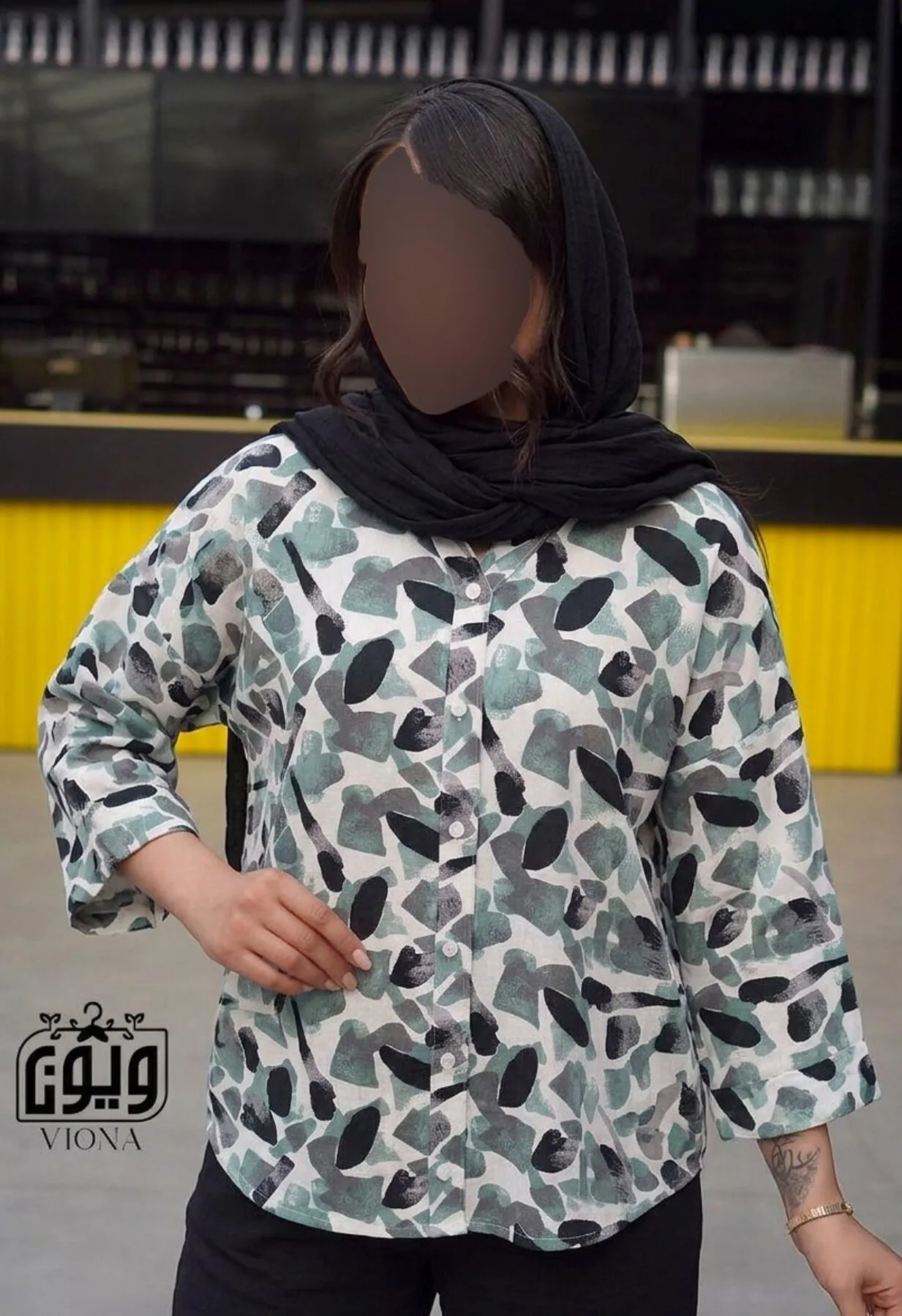 شومیز کیمونو طرح سنگی