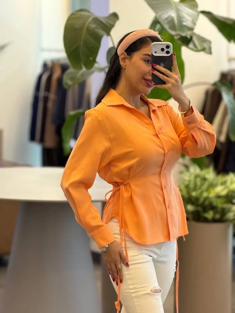 شومیز سیلک کمرحلقه 8