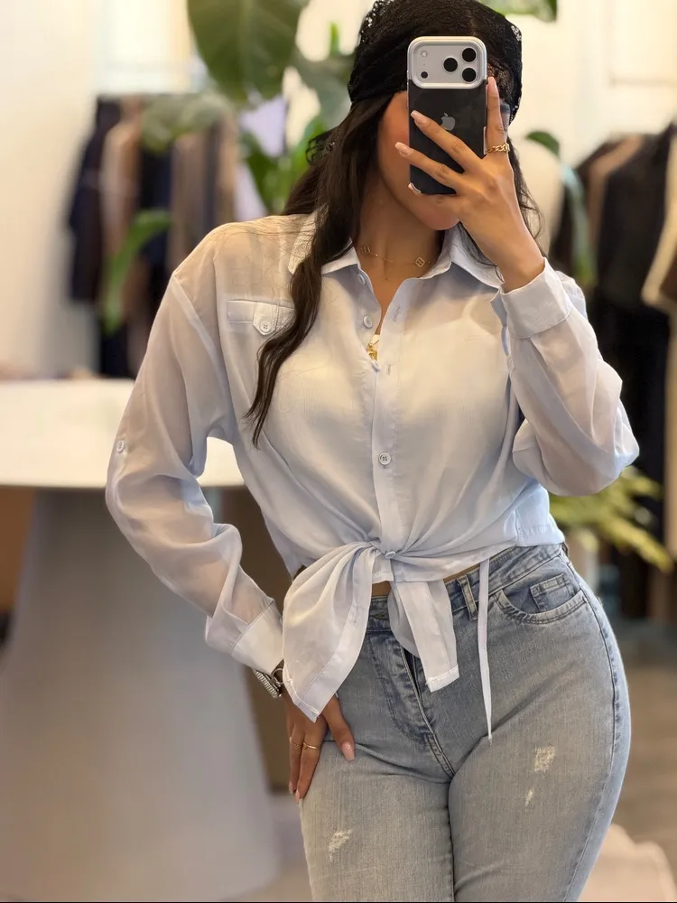 شومیز شیشه ای دوتیکه گره ای 8