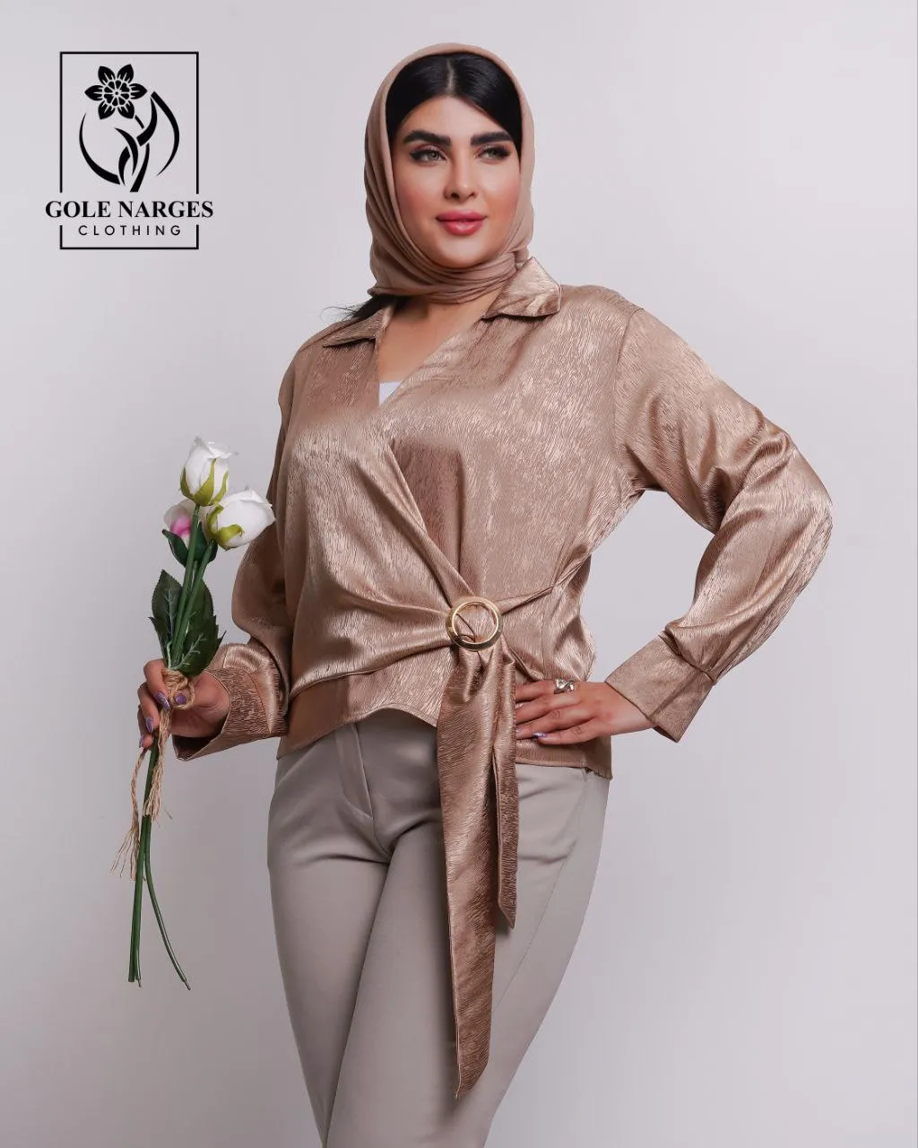 شومیز گره ای سگک دار مجلسی