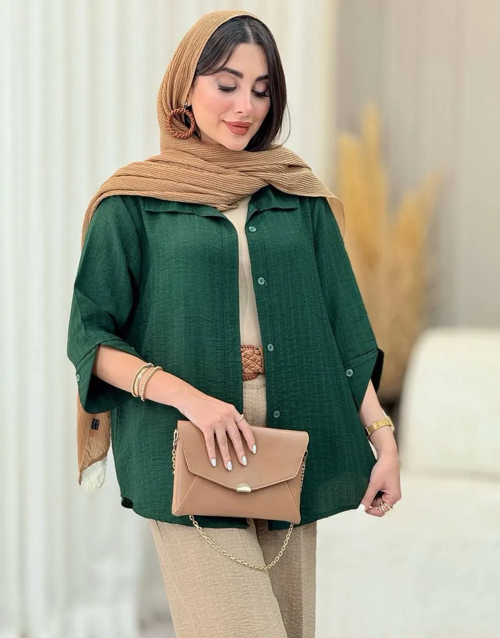 شومیز  استین دکمه 5