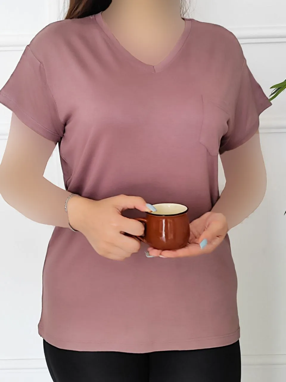 تیشرت یقه هفت جیب ساده 2