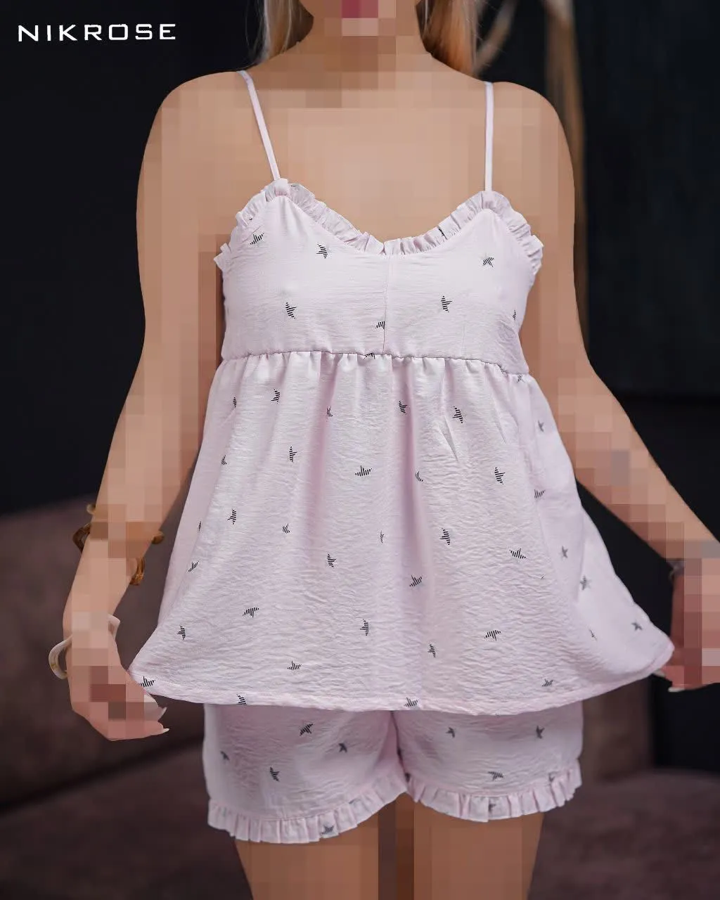 ست تاپ و شلوارک لیوسل چاپی