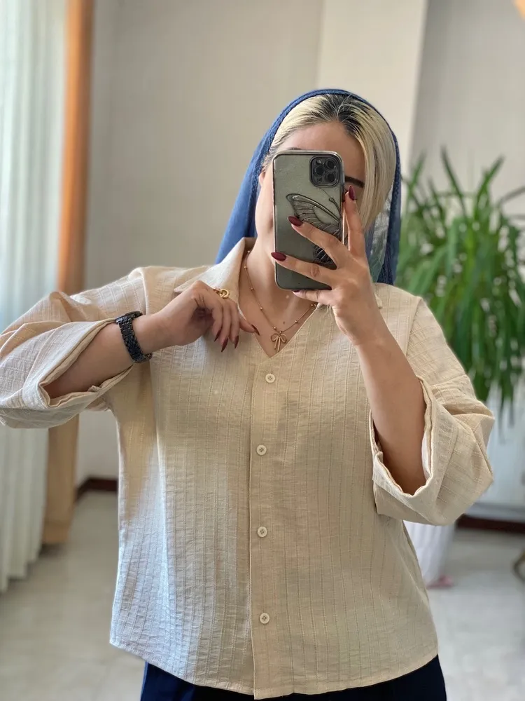 شومیز یقه هفتی باکسی 3