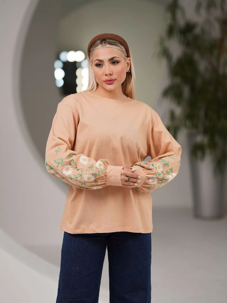 بلوز آستين چاپی نخ و پنبه 5
