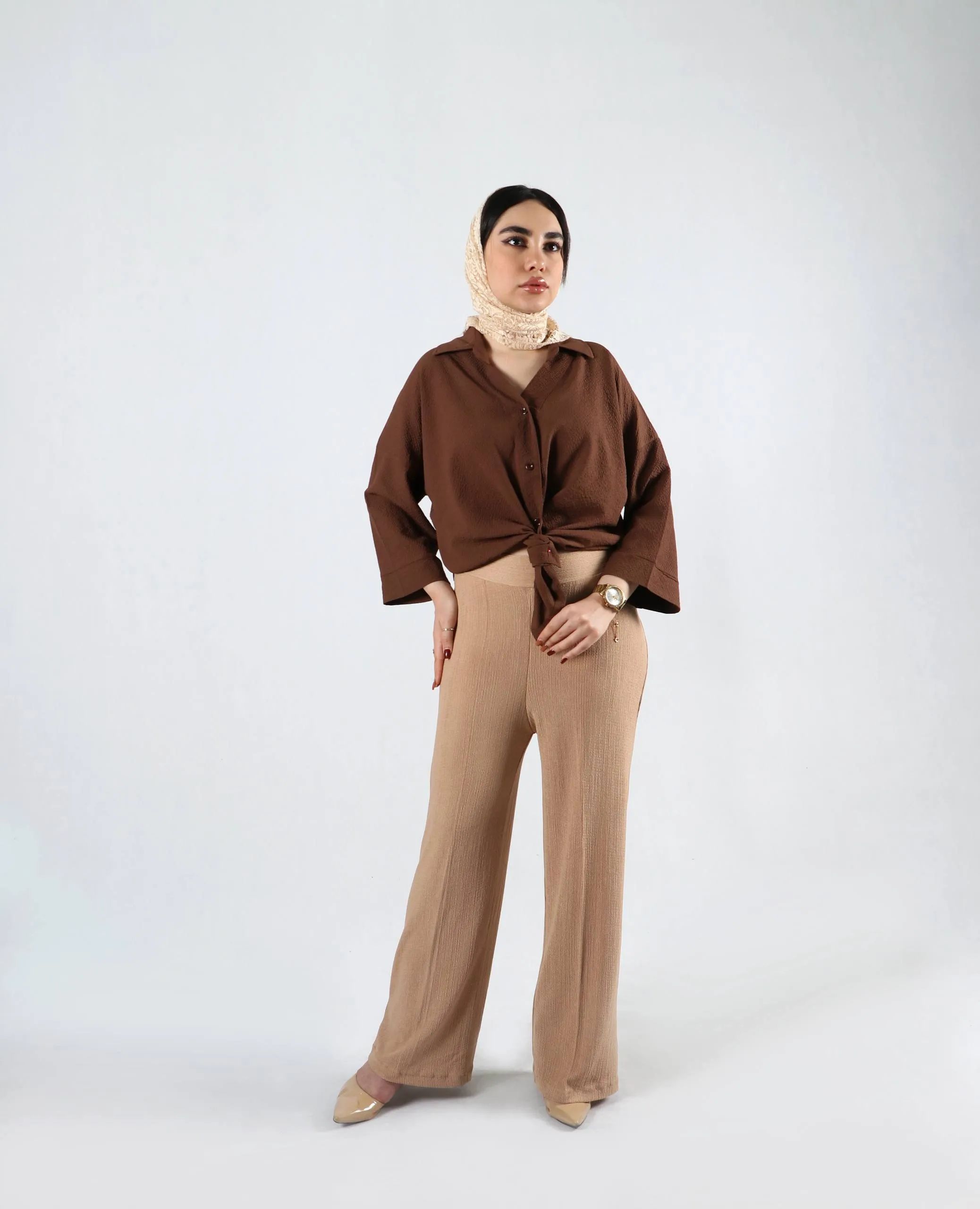 شلوار بگ نخی چروک 4