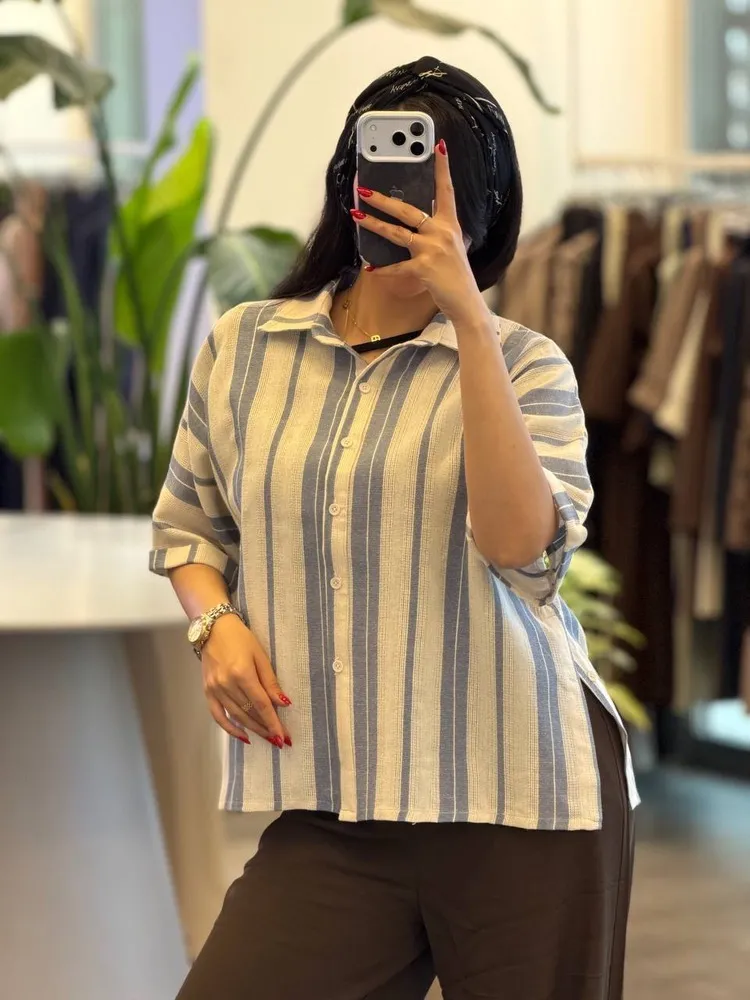 شومیز لینن بغل دکمه 6