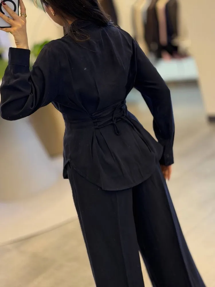 شومیز شلوار سیلک پشت بندی 5