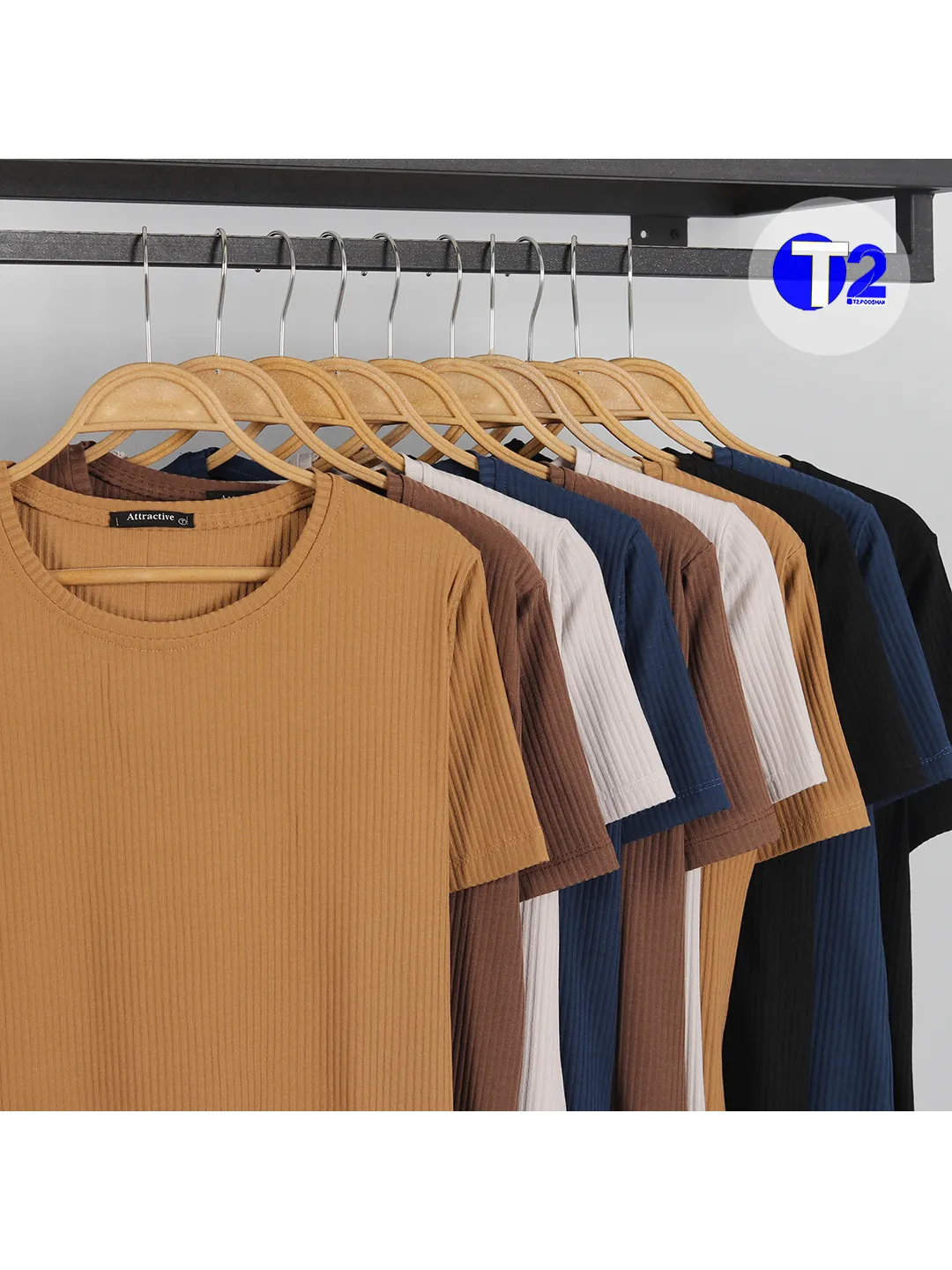 تیشرت یقه گرد کرکره پنج رنگ اصلی 2