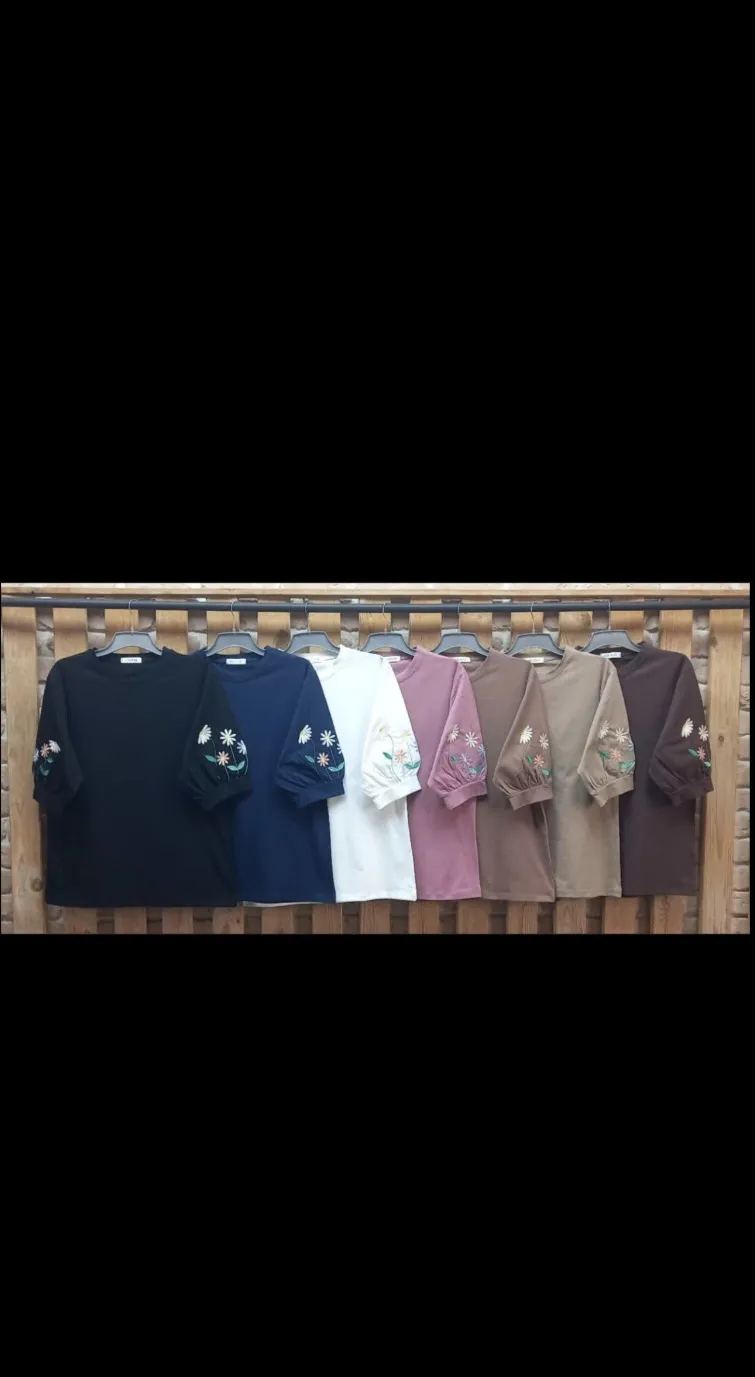 بلوز آستین سه رب لبه گلدوزی 3