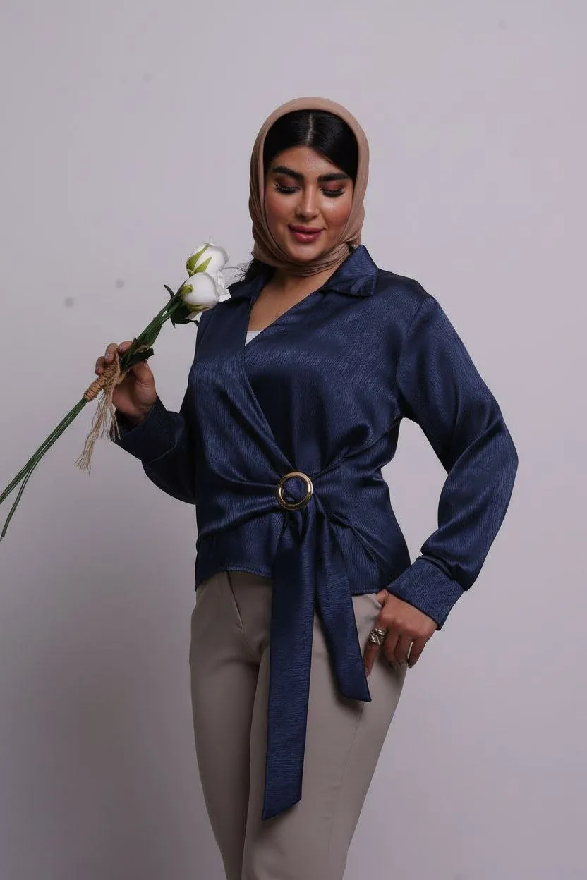 شومیز گره ای سگک دار مجلسی 4