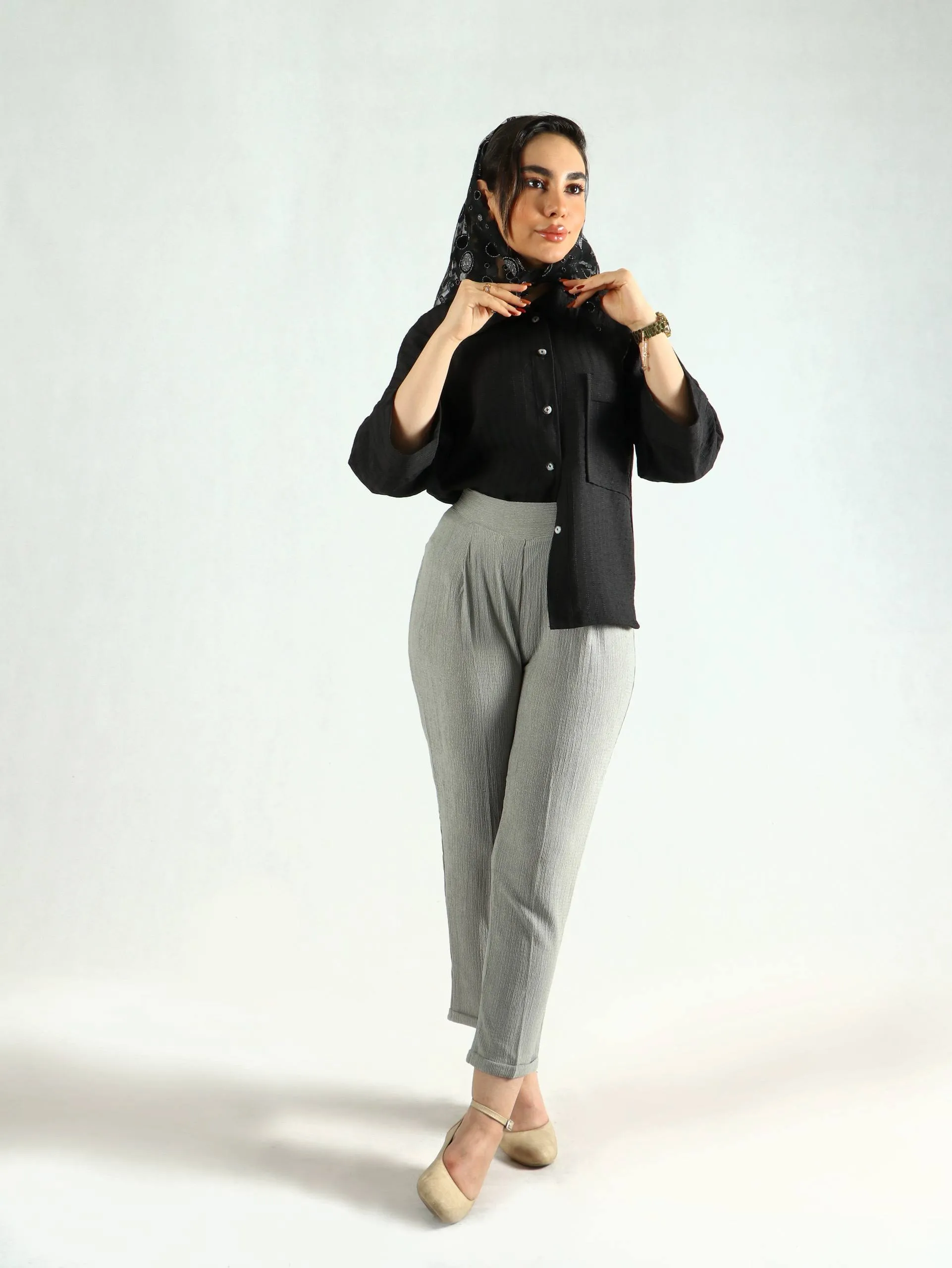 شلوار مام نخی چروک 8