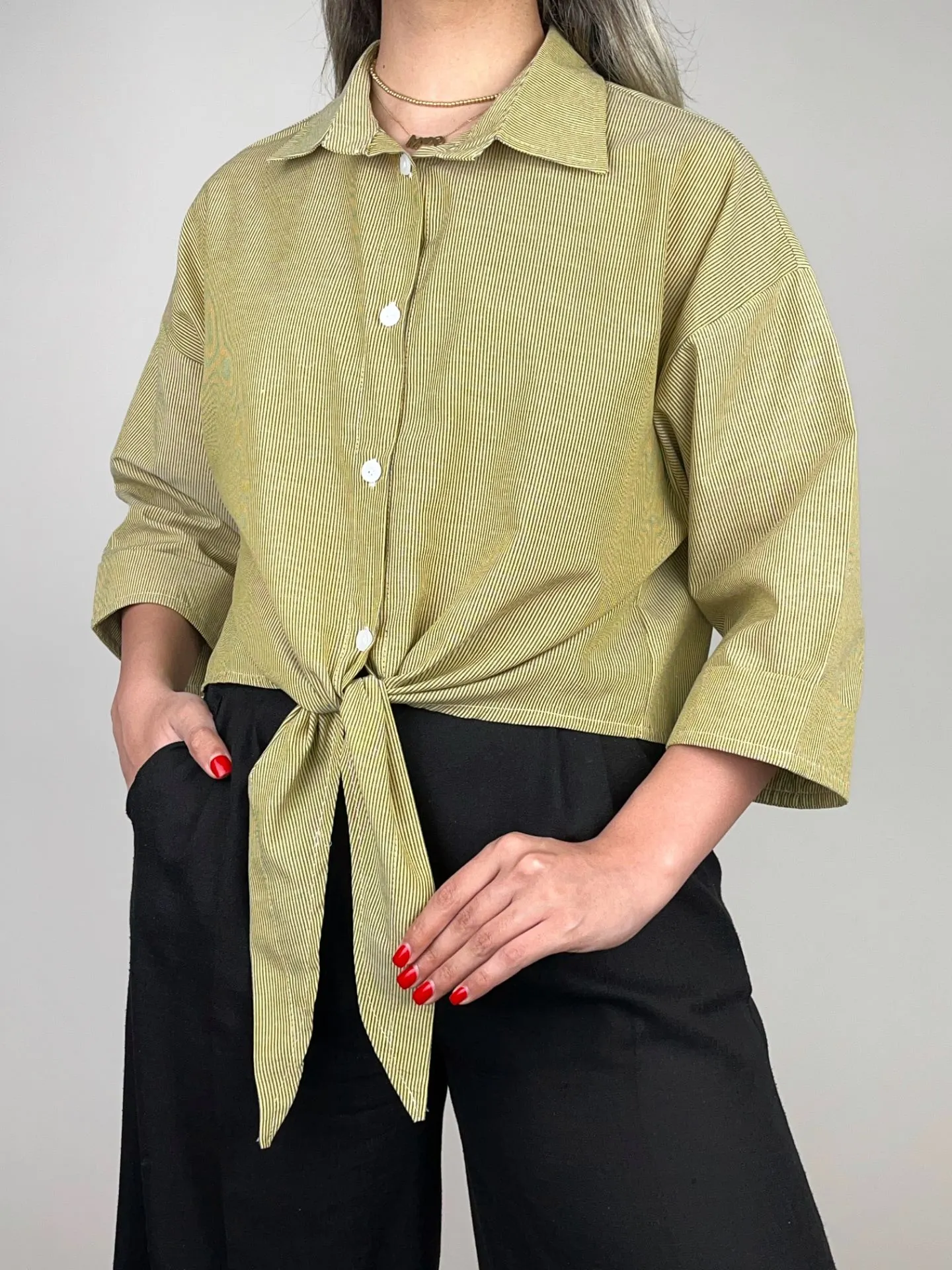 شومیز گره ای راه راه 4