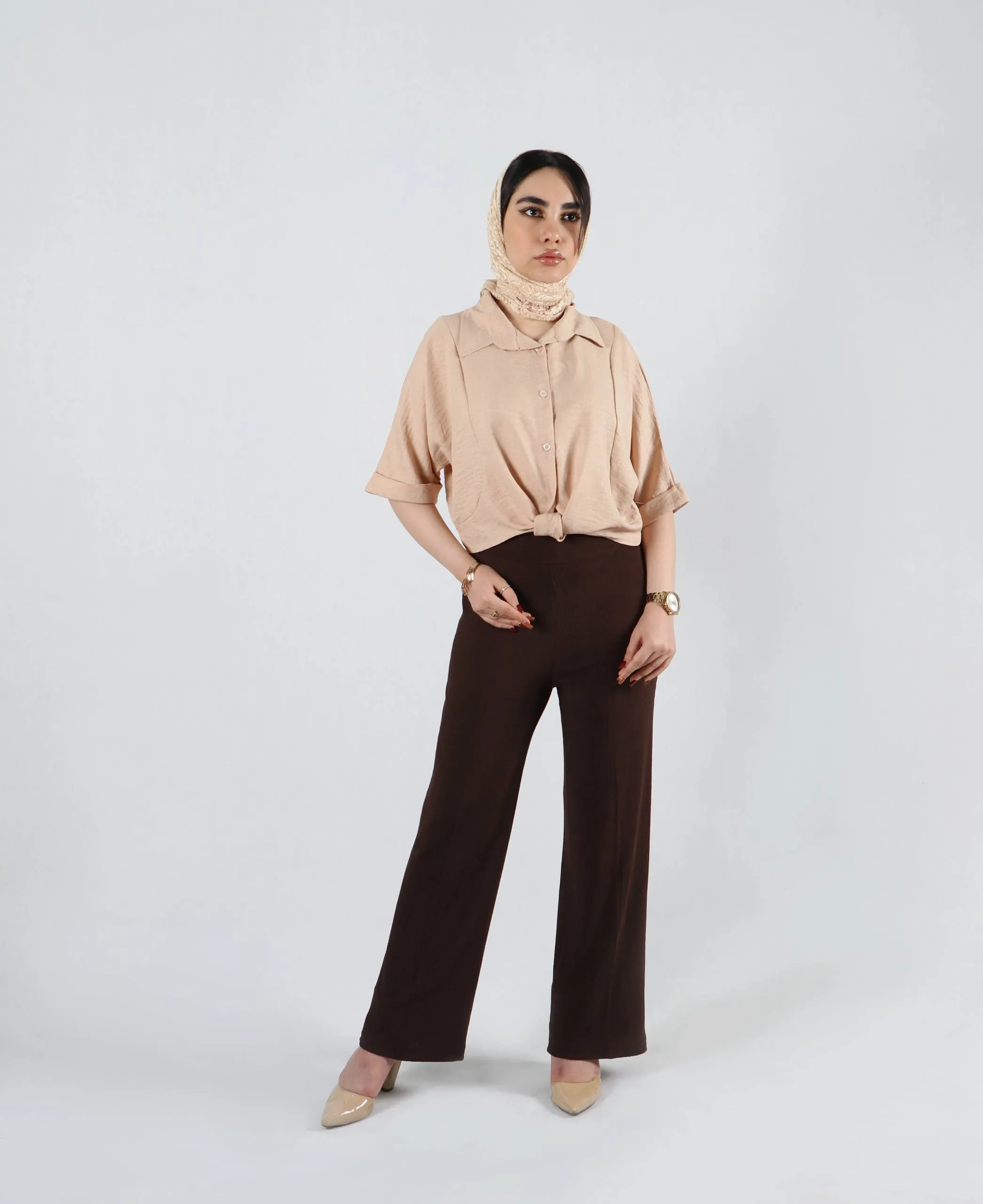 شلوار بگ نخی چروک