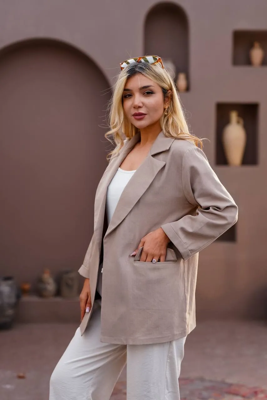 کت لینن  بیسیک زارا 5