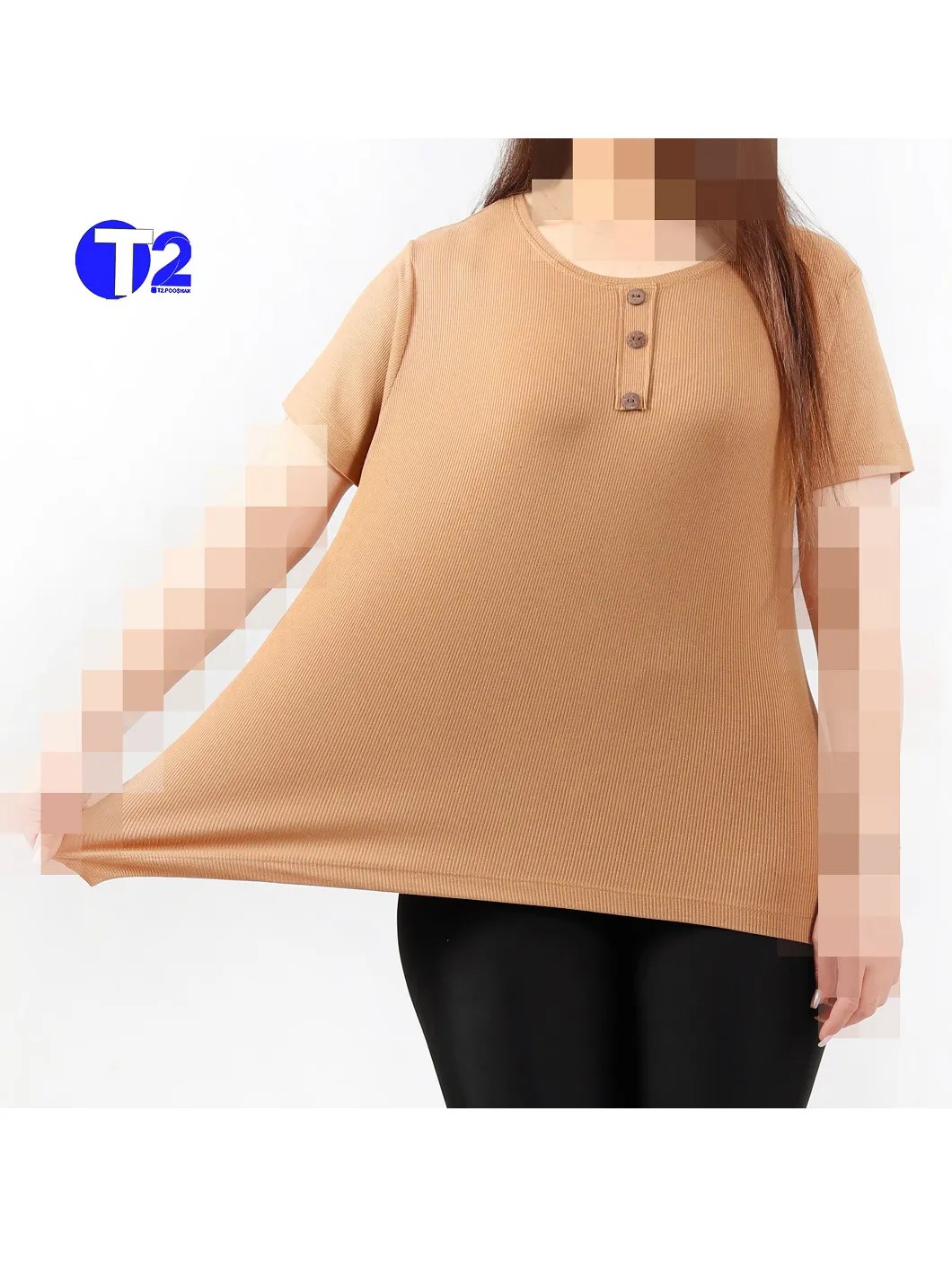 تیشرت جلودکمه بیگ سایز 5رنگ اصلی 3