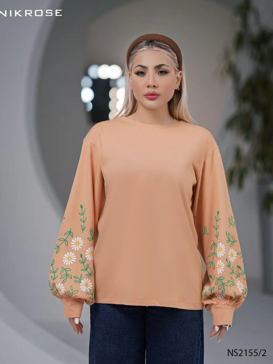 بلوز آستين چاپی نخ و پنبه