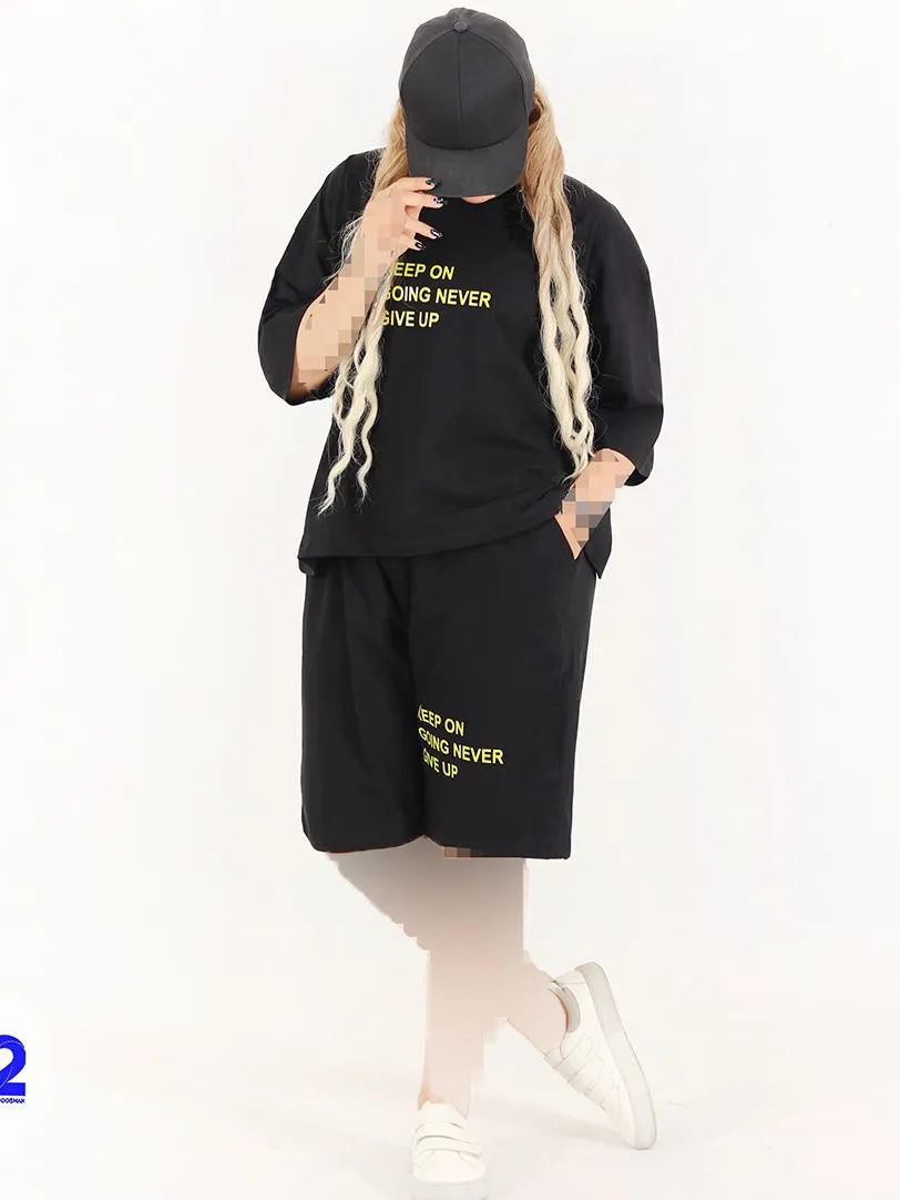 ست تیشرت فول باکسی و شلوارک قواره دار Never 4