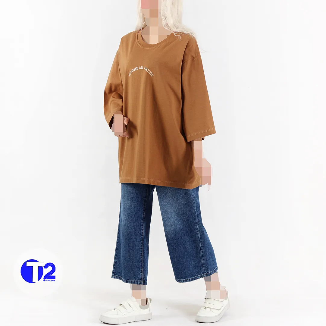 تیشرت لانگ فول سایز آستین سه ربع  آرتیست 2