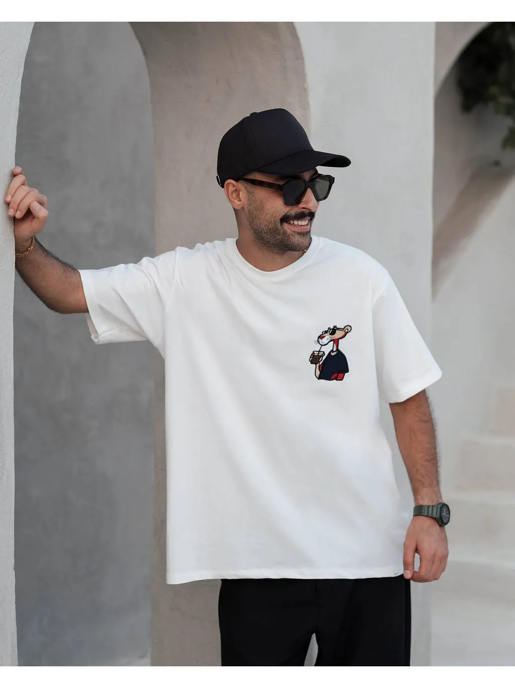 تیشرت لانگ پلنگ صورتی (unisex) 9