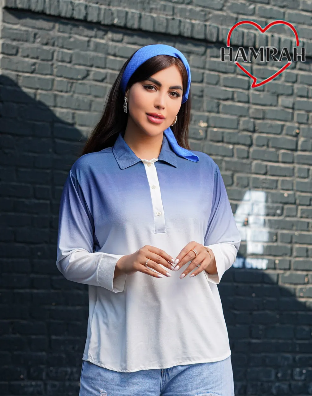 شومیز آبرنگی یقه دکمه