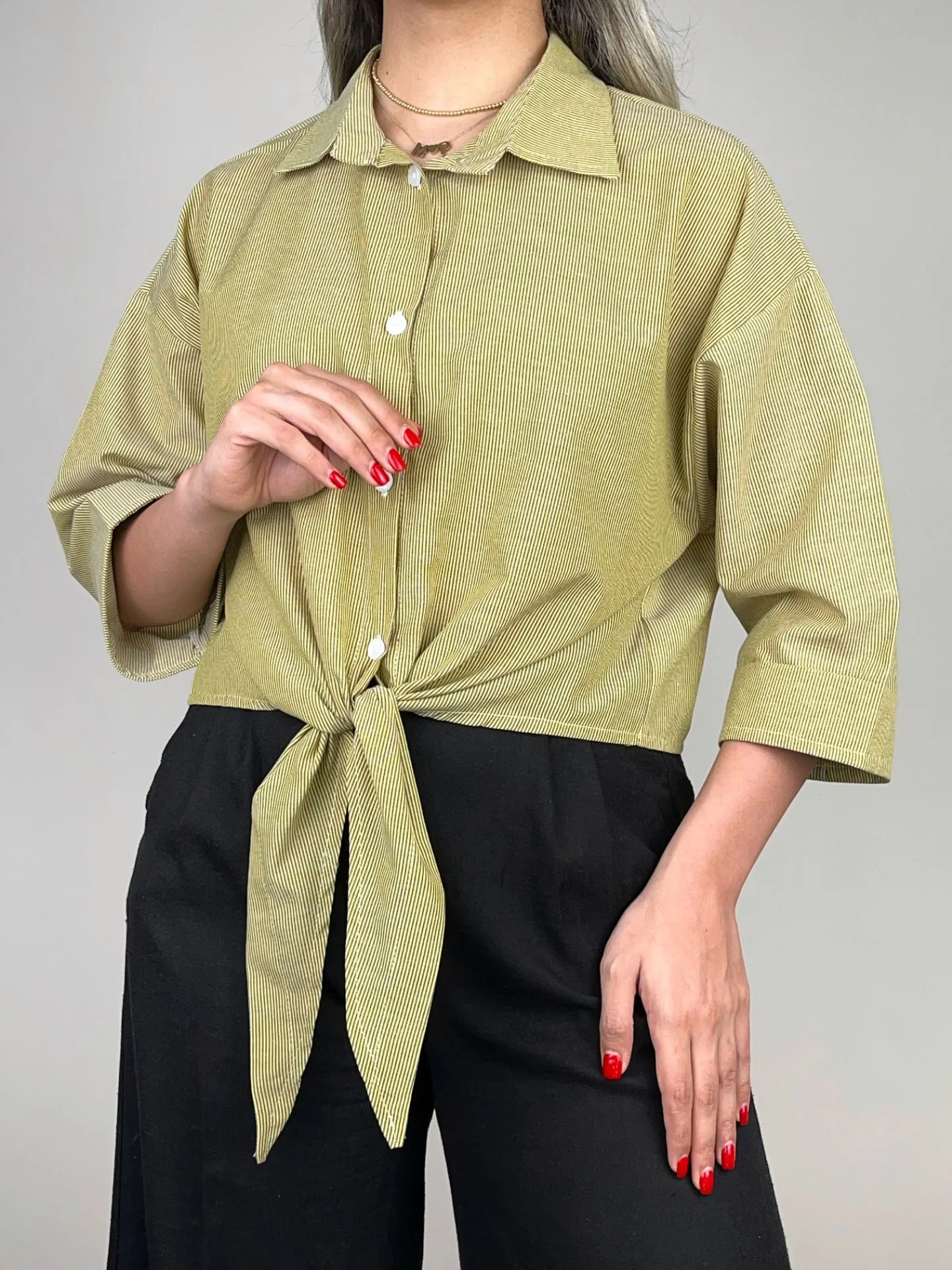 شومیز گره ای راه راه 5