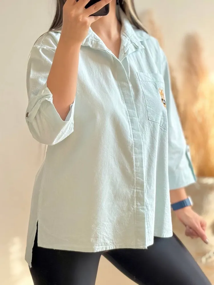 شومیز تک جیب گلدوزی 2
