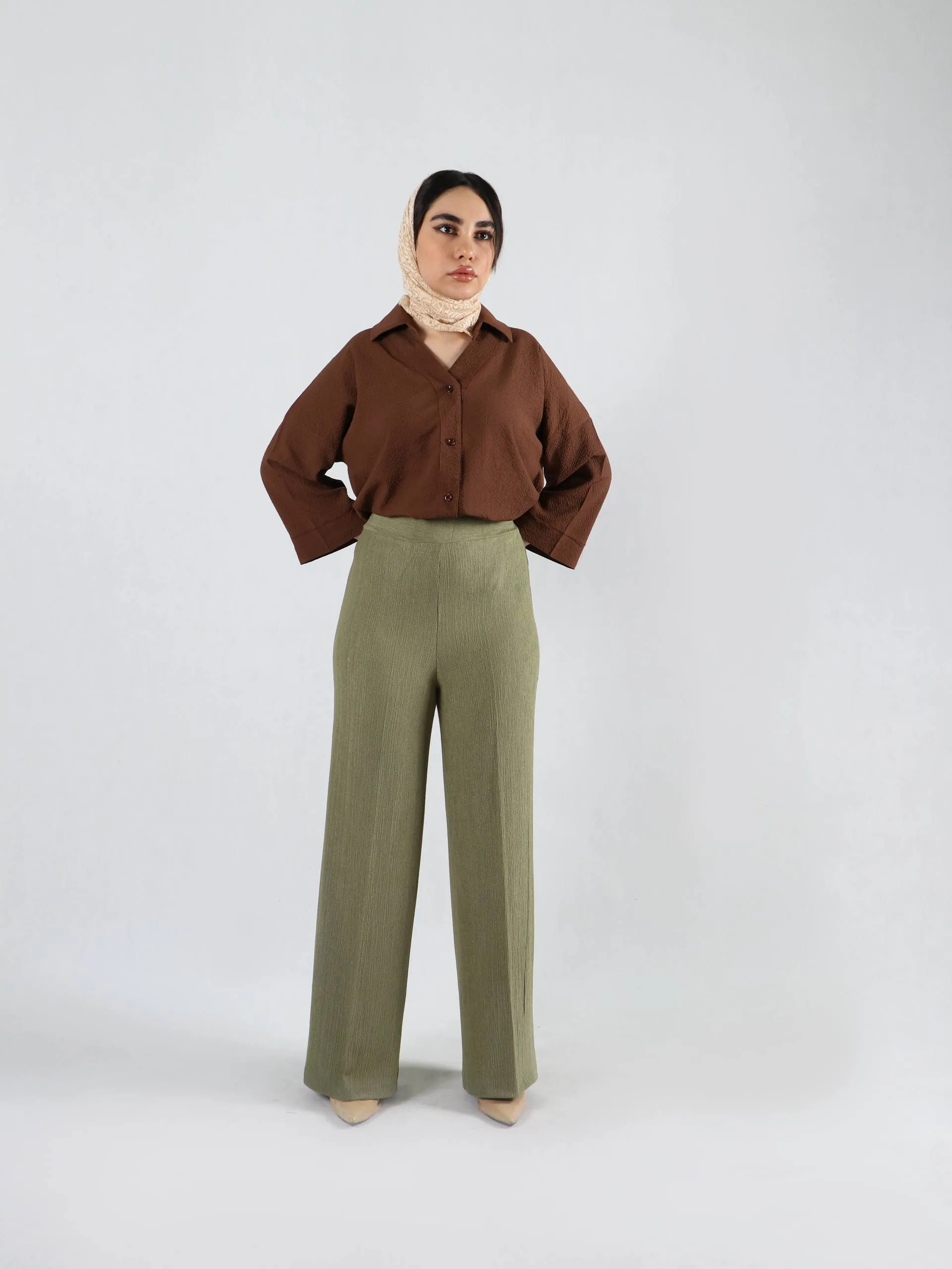 شلوار بگ نخی چروک 11