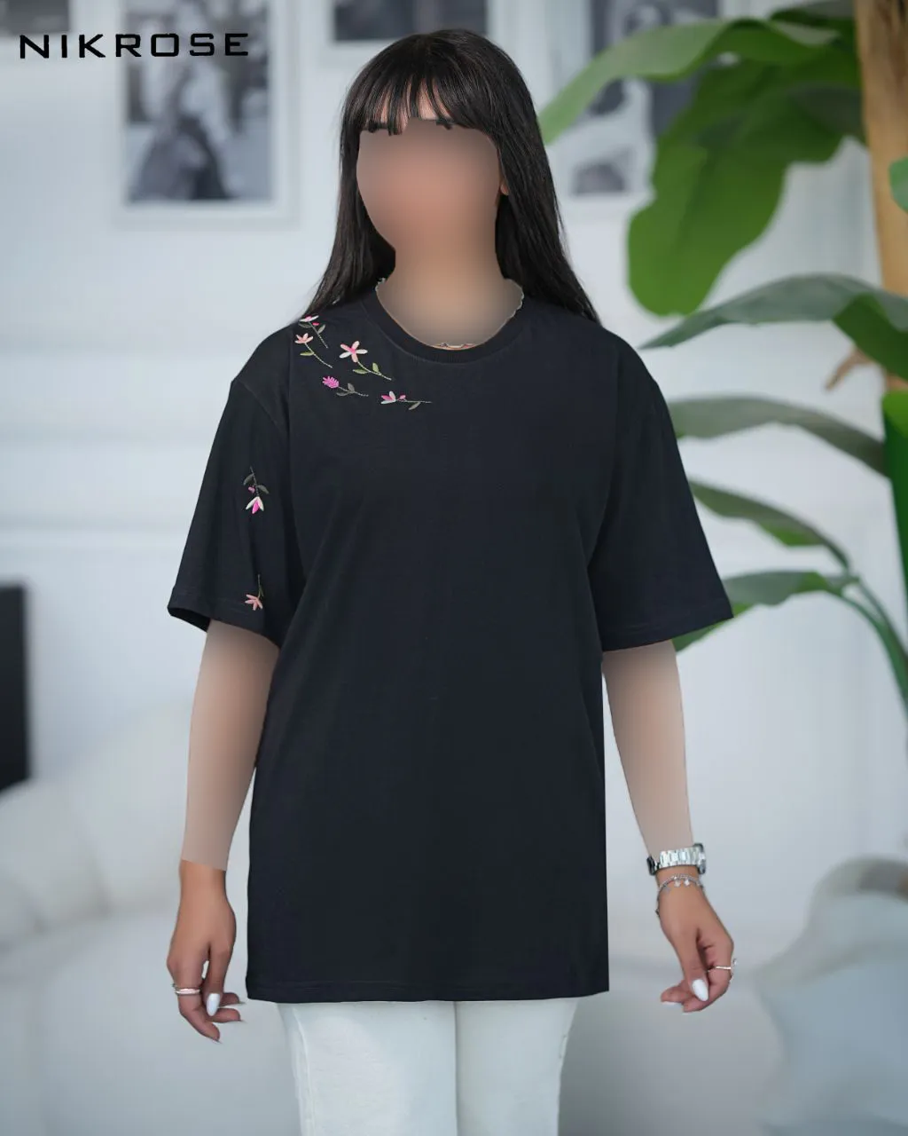 تیشرت پنبه لانگ گلدوزی 2
